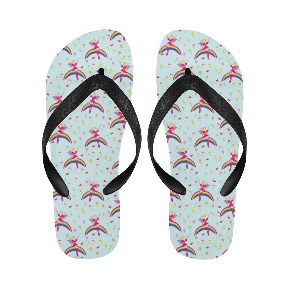 Fairy with Rainbow Print Pattern Flip Flops-JTAMIGO.COM
