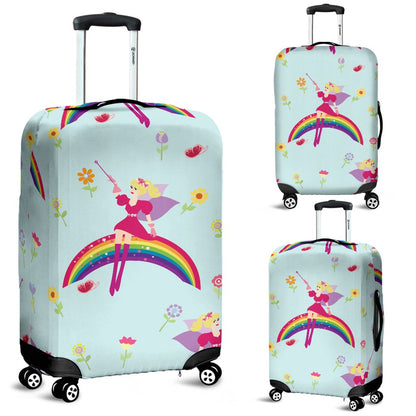 Fairy with Rainbow Print Pattern Luggage Cover Protector