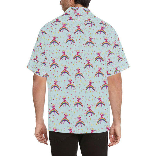 Fairy with Rainbow Print Pattern Men Aloha Hawaiian Shirt