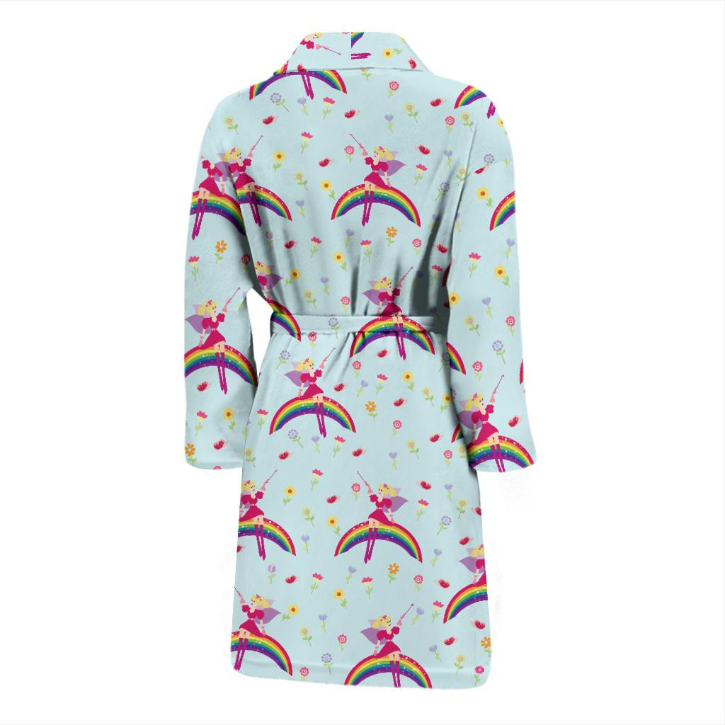 Fairy with Rainbow Print Pattern Men Bath Robe-JTAMIGO.COM