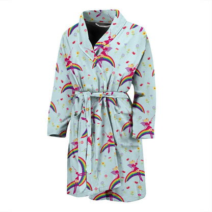 Fairy with Rainbow Print Pattern Men Bath Robe-JTAMIGO.COM
