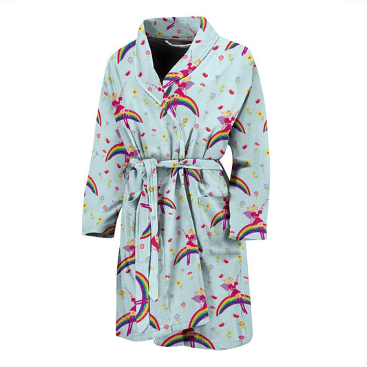 Fairy with Rainbow Print Pattern Men Bath Robe-JTAMIGO.COM