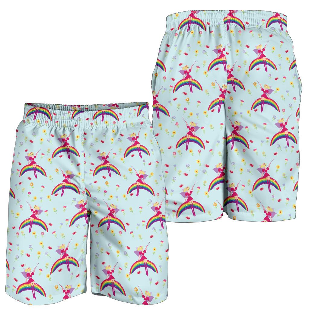 Fairy with Rainbow Print Pattern Mens Shorts-JTAMIGO.COM