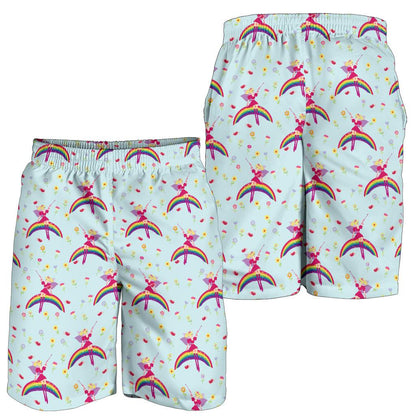 Fairy with Rainbow Print Pattern Mens Shorts-JTAMIGO.COM