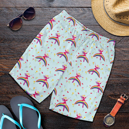 Fairy with Rainbow Print Pattern Mens Shorts-JTAMIGO.COM