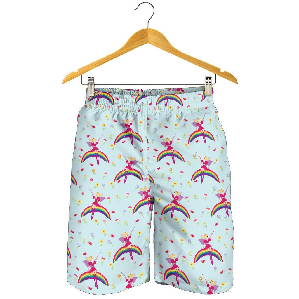 Fairy with Rainbow Print Pattern Mens Shorts-JTAMIGO.COM