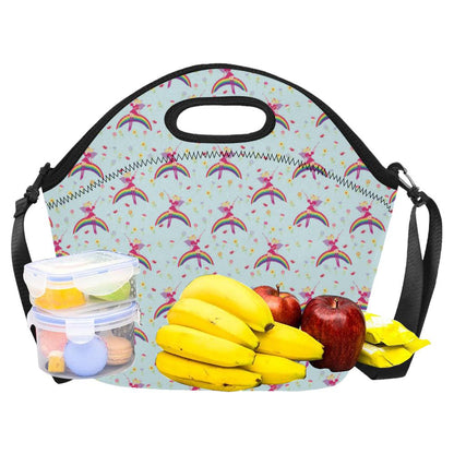 Fairy with Rainbow Print Pattern Neoprene Lunch Bag (Model 1669)(Large)-JTAMIGO.COM