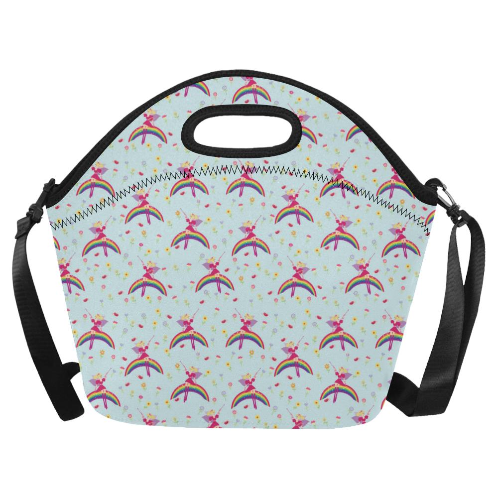 Fairy with Rainbow Print Pattern Neoprene Lunch Bag (Model 1669)(Large)-JTAMIGO.COM