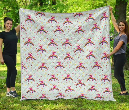 Fairy with Rainbow Print Pattern Premium Quilt-JTAMIGO.COM
