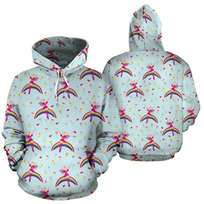 Fairy with Rainbow Print Pattern Pullover Hoodie