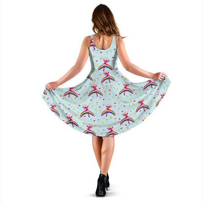 Fairy With Rainbow Print Pattern Sleeveless Dress
