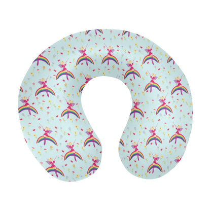 Fairy with Rainbow Print Pattern U-Shaped Travel Neck Pillow-JTAMIGO.COM