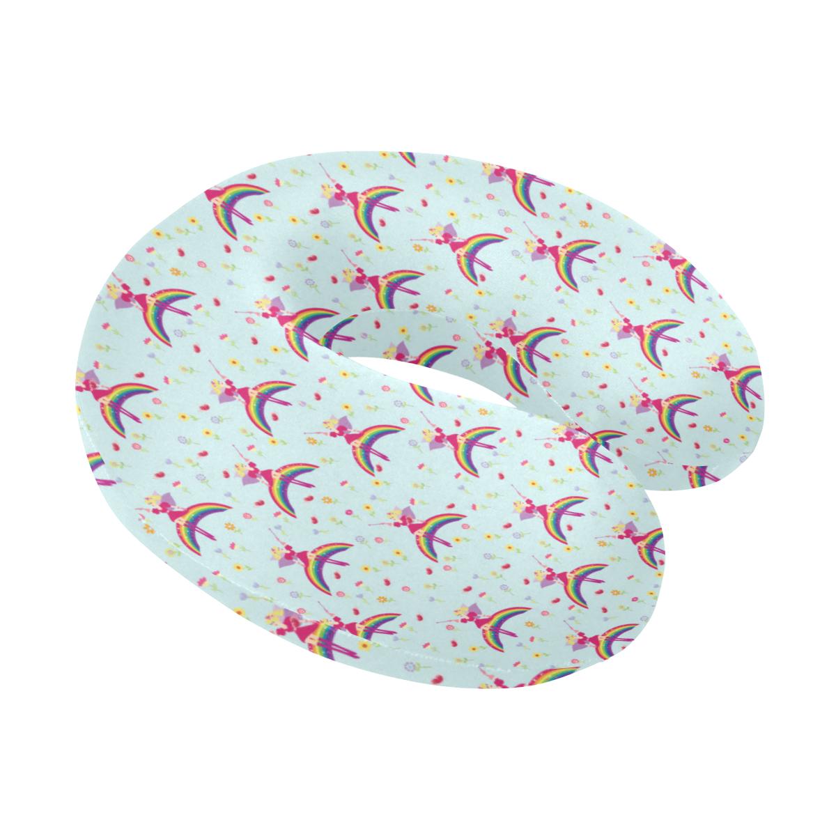 Fairy with Rainbow Print Pattern U-Shaped Travel Neck Pillow-JTAMIGO.COM