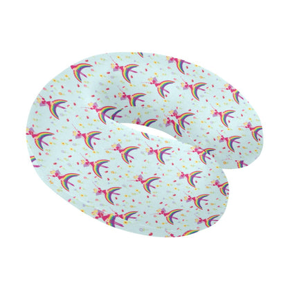Fairy with Rainbow Print Pattern U-Shaped Travel Neck Pillow-JTAMIGO.COM