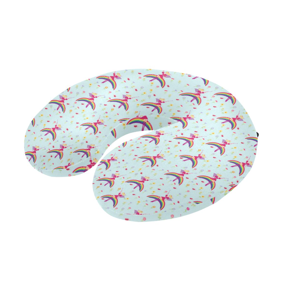Fairy with Rainbow Print Pattern U-Shaped Travel Neck Pillow-JTAMIGO.COM