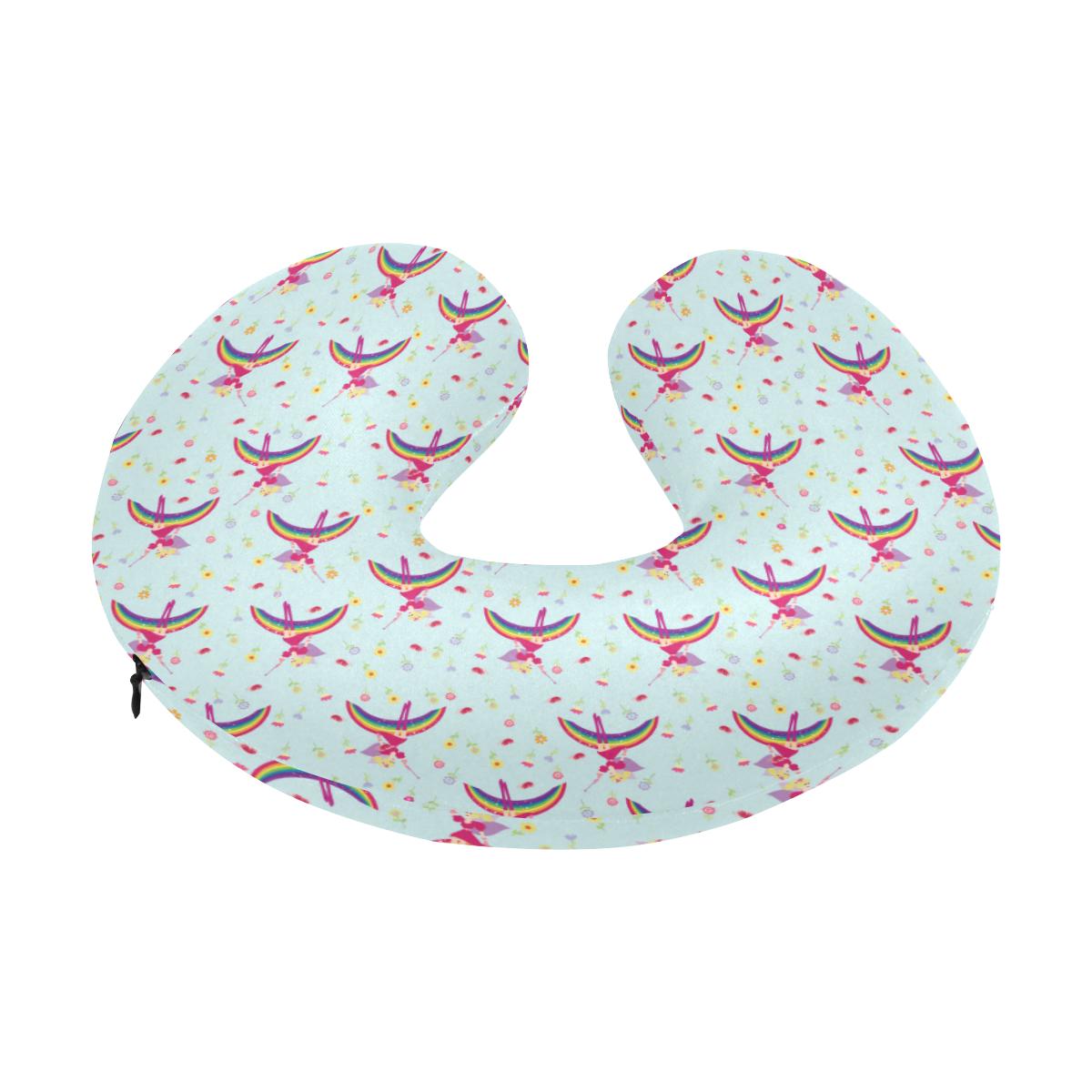 Fairy with Rainbow Print Pattern U-Shaped Travel Neck Pillow-JTAMIGO.COM