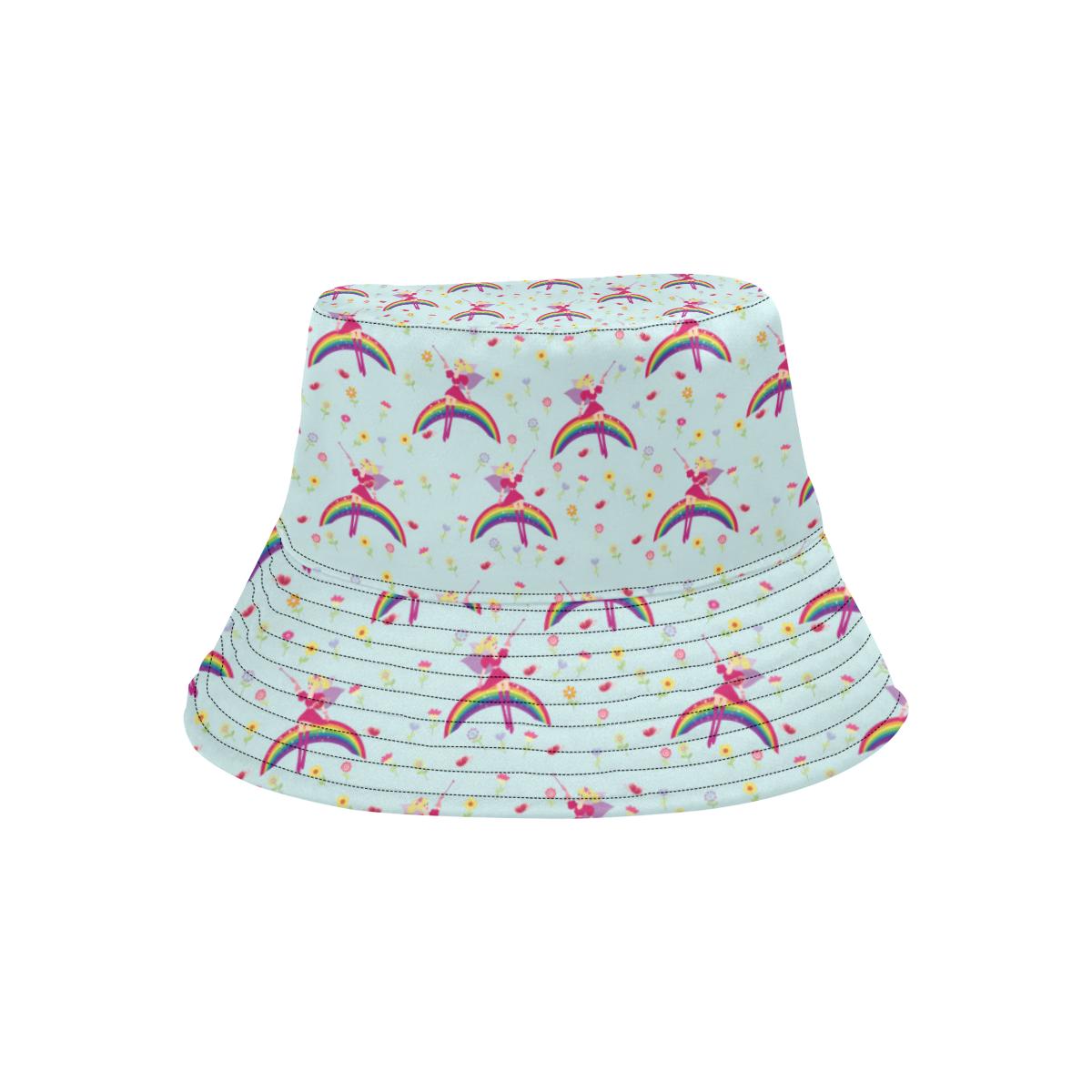 Fairy with Rainbow Print Pattern Unisex Bucket Hat