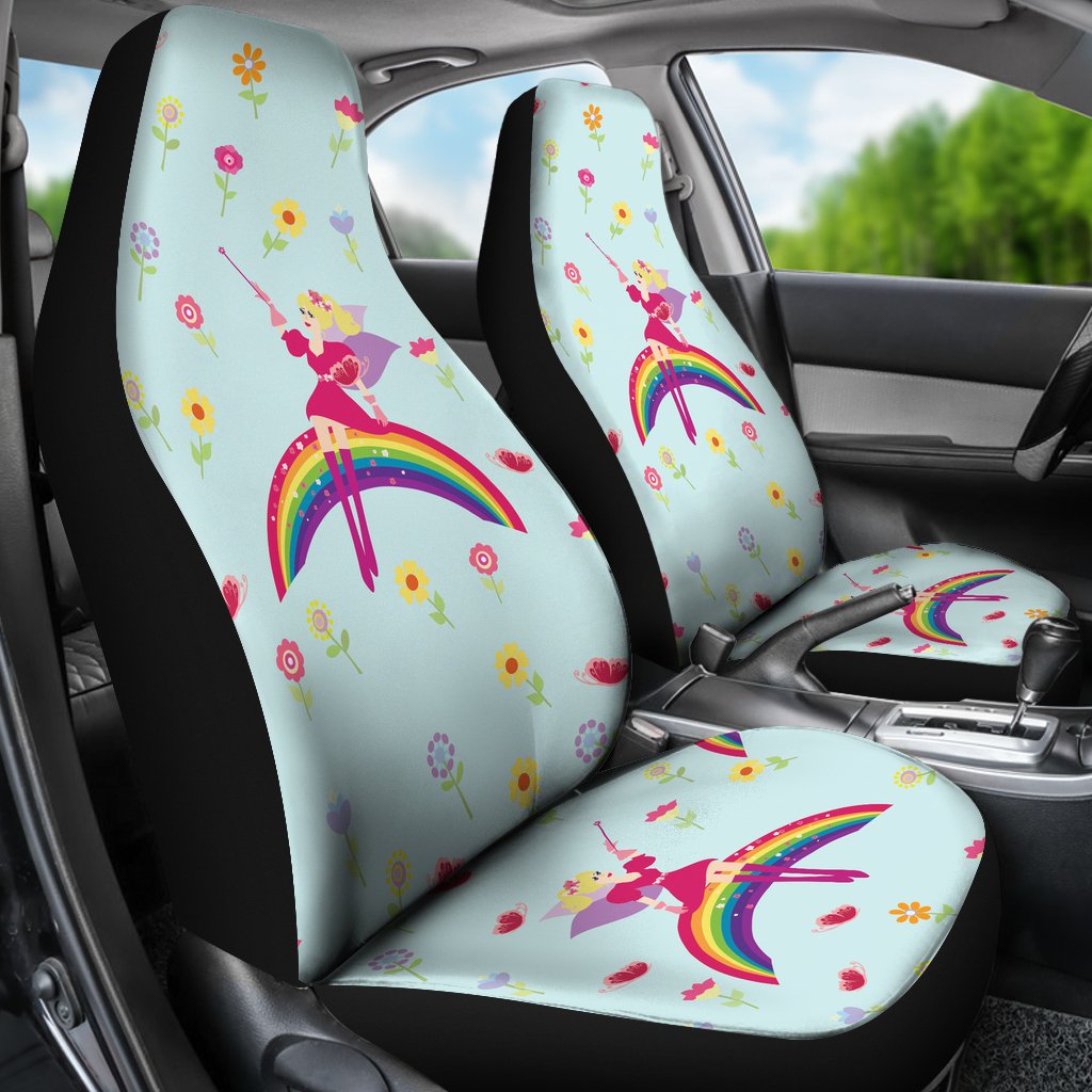 Fairy with Rainbow Print Pattern Universal Fit Car Seat Covers