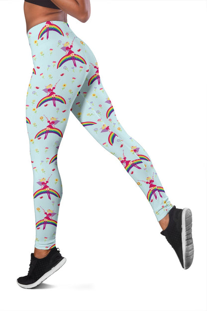 Fairy with Rainbow Print Pattern Women Leggings