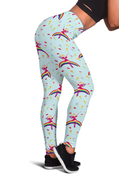 Fairy with Rainbow Print Pattern Women Leggings