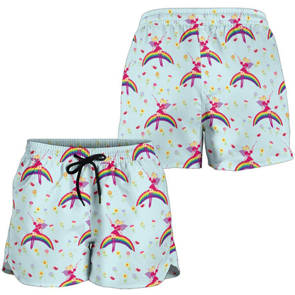 Fairy with Rainbow Print Pattern Women Shorts-JTAMIGO.COM