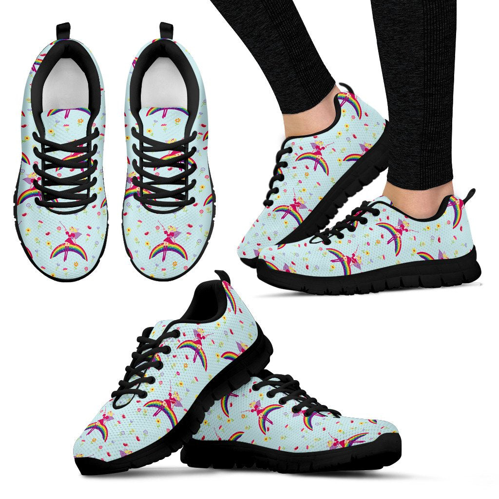 Fairy With Rainbow Print Pattern Women Sneakers Shoes