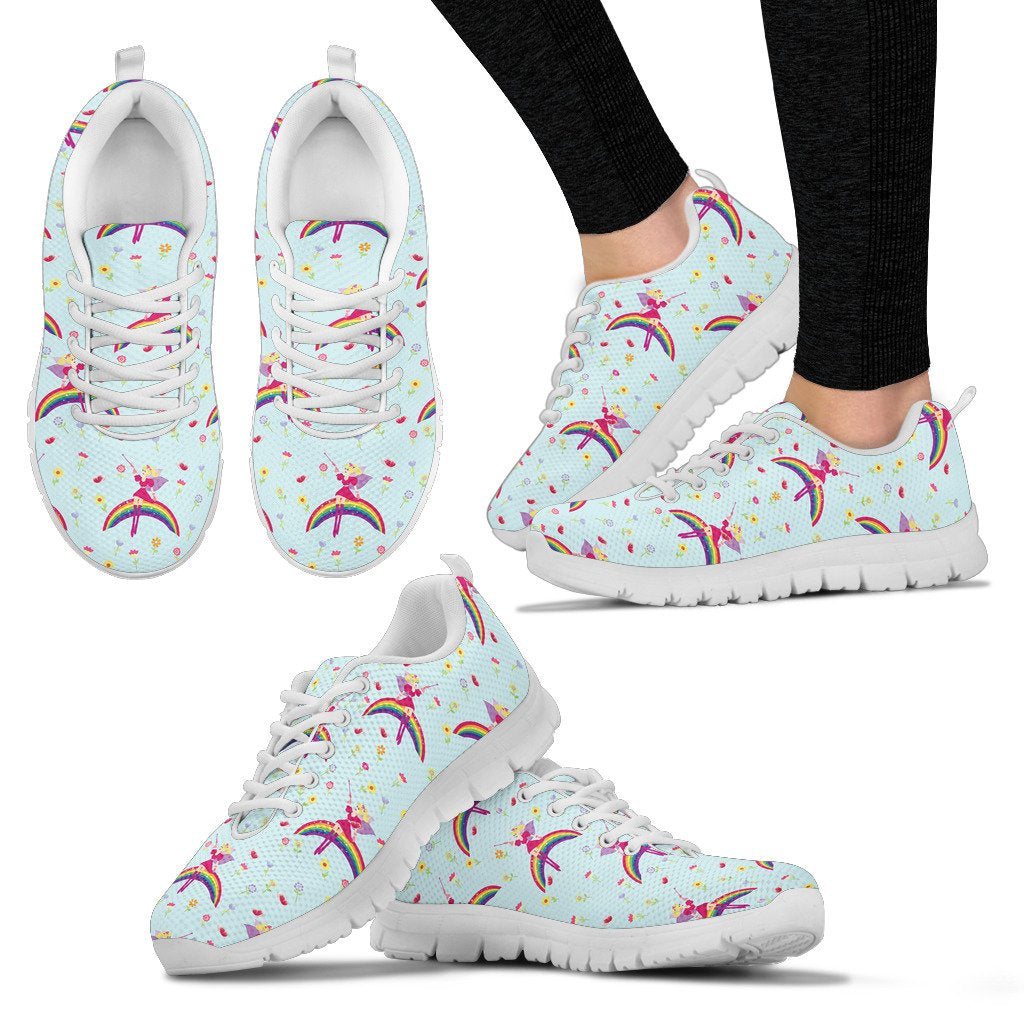 Fairy With Rainbow Print Pattern Women Sneakers Shoes