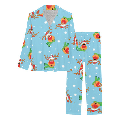 Reindeer cute Pattern Print Design 02 Women's Long Pajama Set