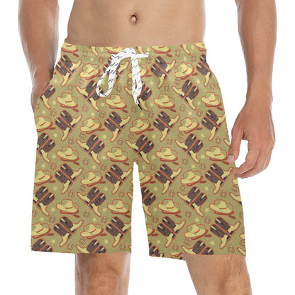 Western Cowboy Themed Men's Swim Trunks Beach Shorts