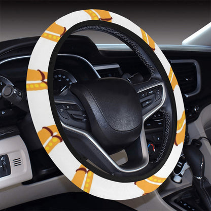 Saxophone Print Design LKS404 Steering Wheel Cover with Elastic Edge