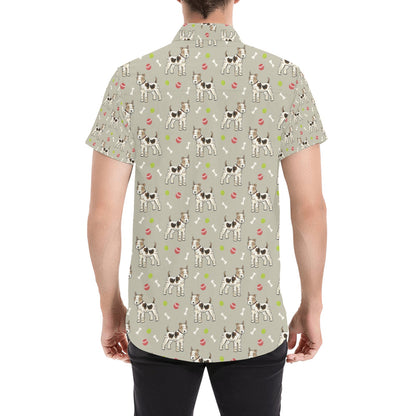 Toy Fox Terriers Print Design LKS301 Men Short Sleeve Button Up Shirt