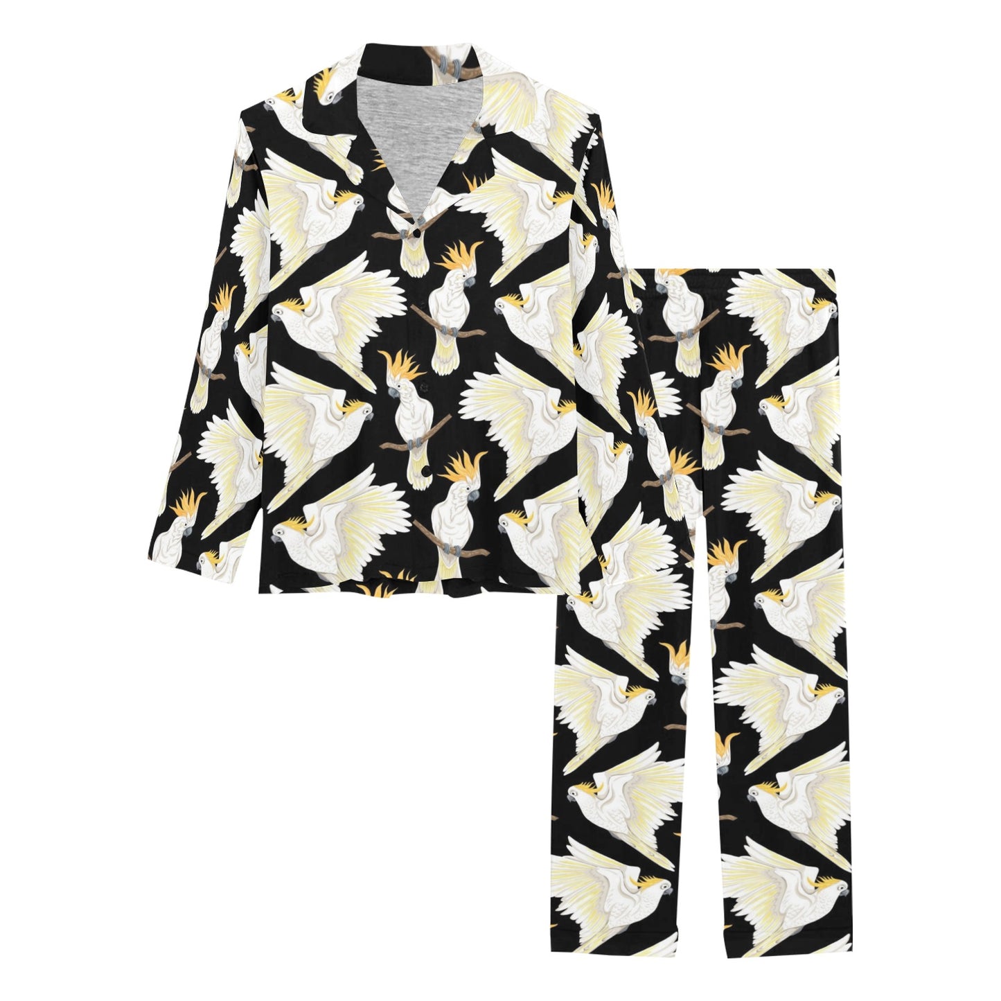 Cockatoo Print Design LKS402 Women's Long Pajama Set