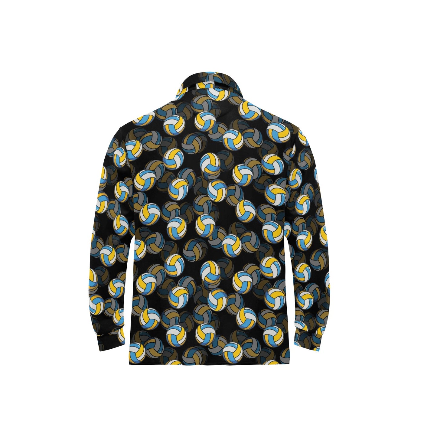 Volleyball Print Design LKS302 Long Sleeve Polo Shirt For Men's