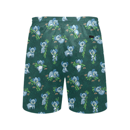 Koala Blue Design Print Men's Swim Trunks Beach Shorts