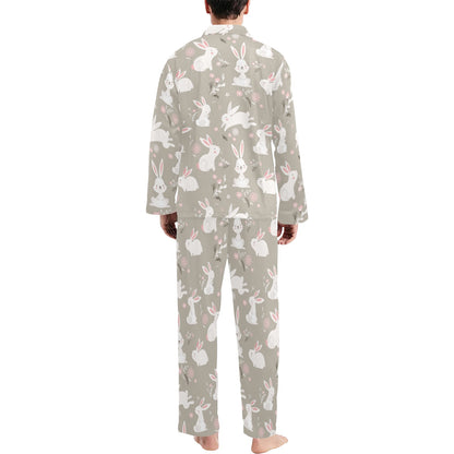 Rabbit Pattern Print Design RB03 Men's Long Pajama Set