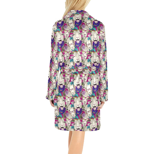 Sheep Print Design LKS403 Women's Fleece Robe
