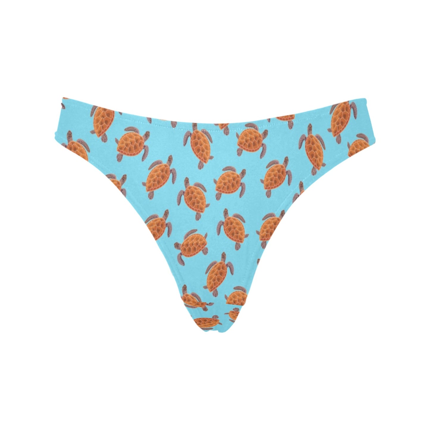 Brow Sea Turtle Print Pattern Women's Thongs