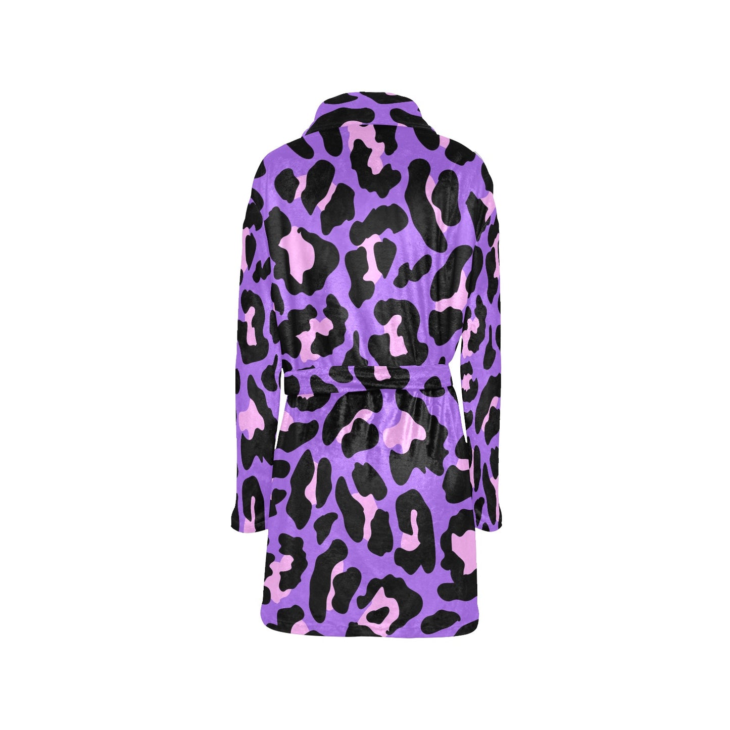 Cheetah Purple Neon Print Pattern Women's Fleece Robe