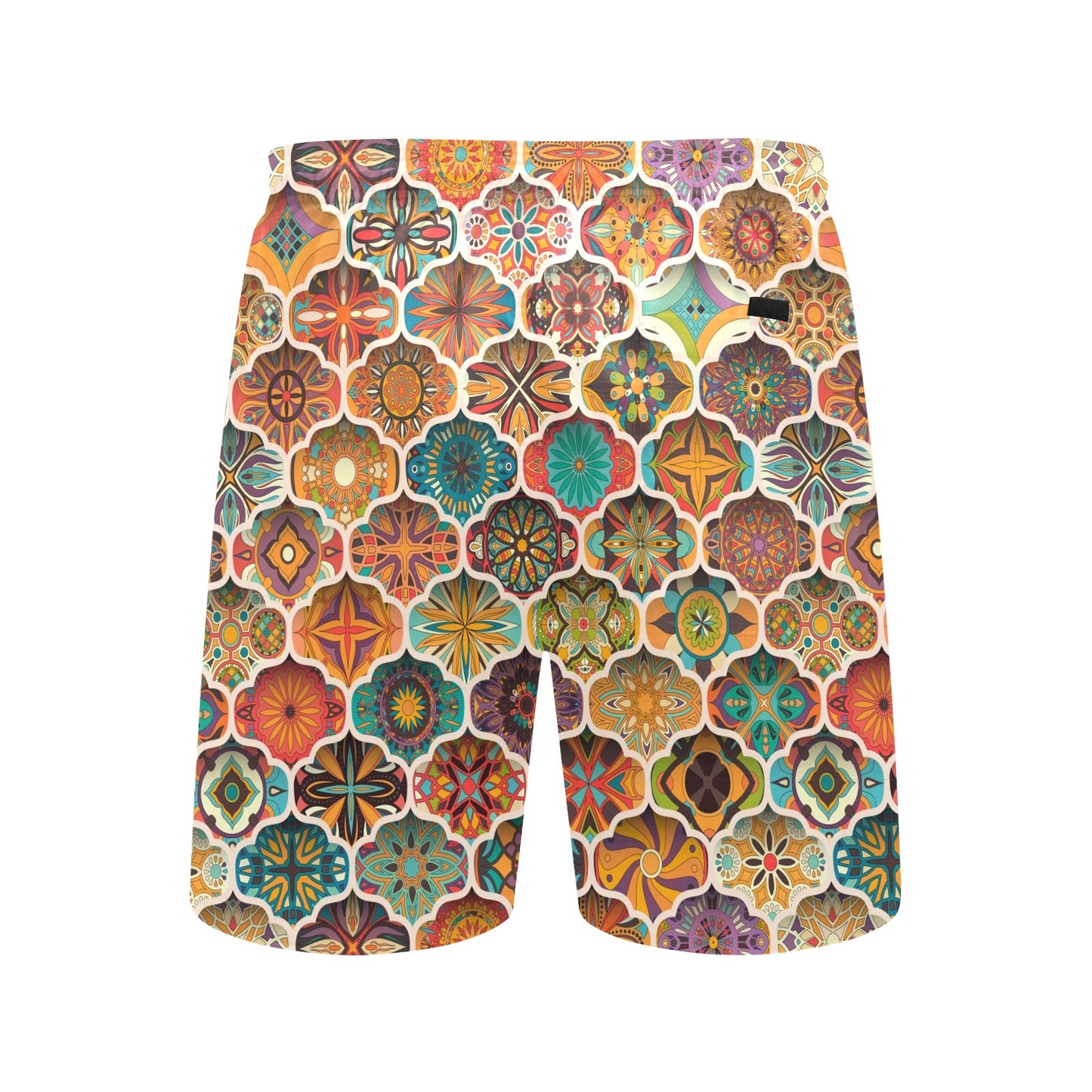Mandala Mosaic Themed Design Print Men's Swim Trunks Beach Shorts