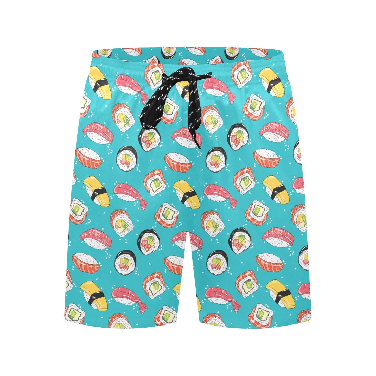 Sushi Print Design LKS305 Men's Swim Trunks Beach Shorts