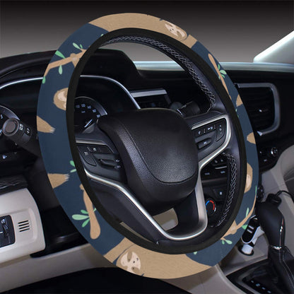 Sloth Print Design LKS307 Steering Wheel Cover with Elastic Edge