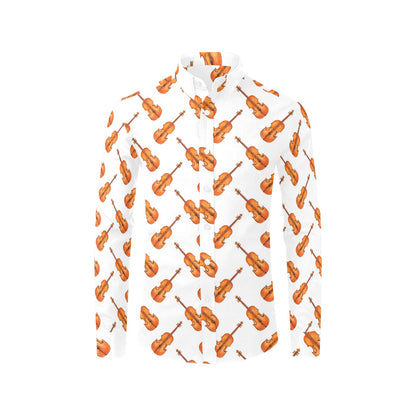 Violin Print Design LKS401 Men's Long Sleeve Dress Shirt