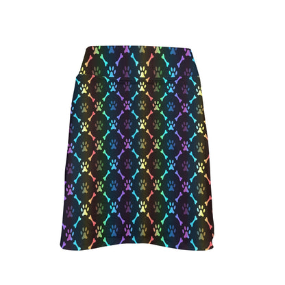 Paw Rainbow Print 17" Golf & Pickleball Skort with Pockets