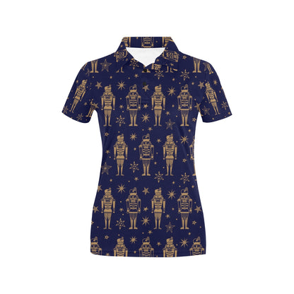 Nutcracker Pattern Print Design A05 Women's Polo Shirt