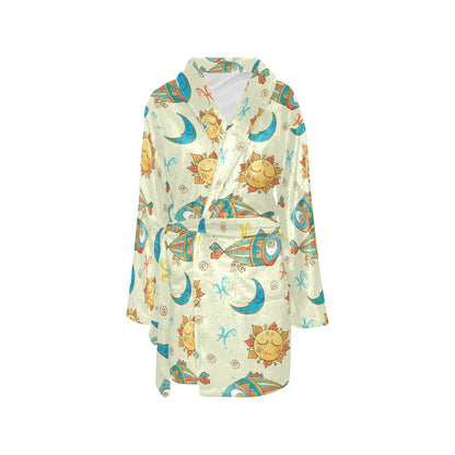 Pisces Pattern Print Design A03 Women's Fleece Robe
