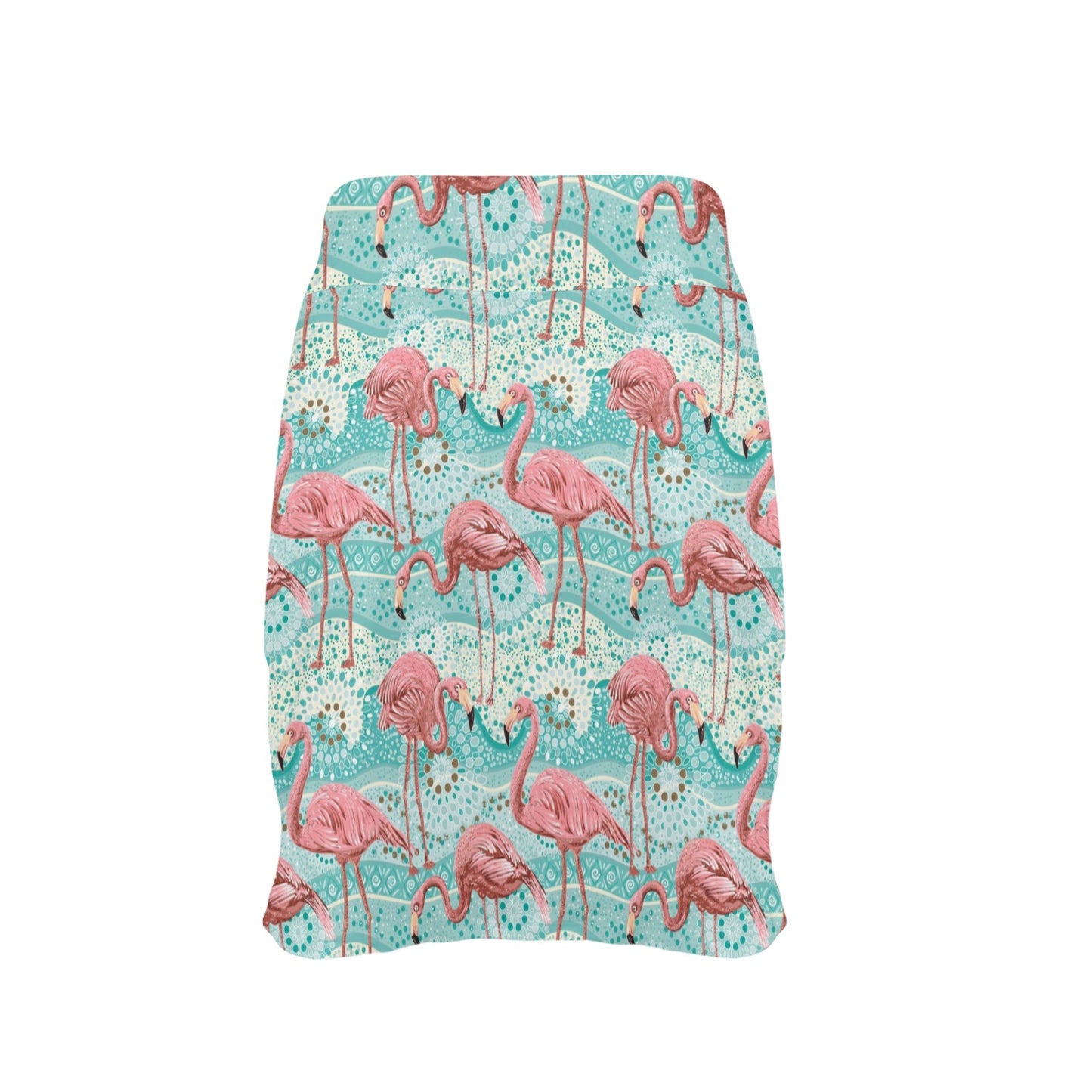 Flamingo Background Themed Print 17" Golf & Pickleball Skort with Pockets