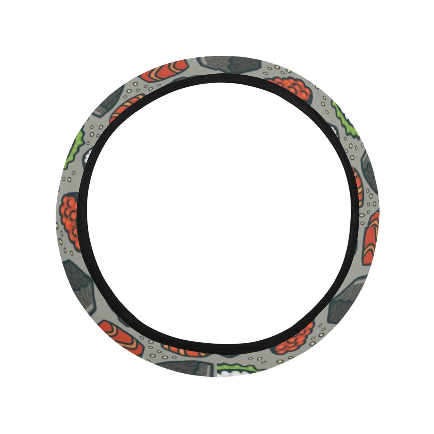 Sushi Print Design LKS301 Steering Wheel Cover with Elastic Edge