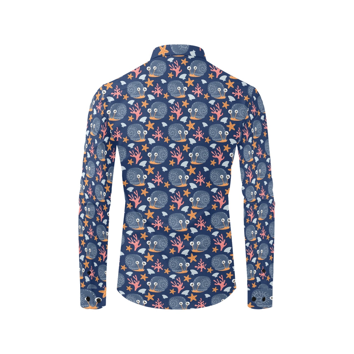 Snail Print Design LKS402 Men's Long Sleeve Dress Shirt