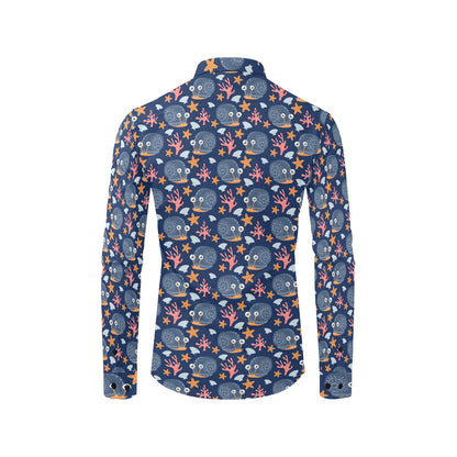 Snail Print Design LKS402 Men's Long Sleeve Dress Shirt