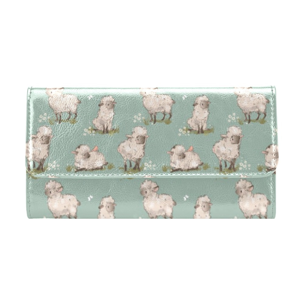 Sheep Print Design LKS405 Women's Trifold Wallet